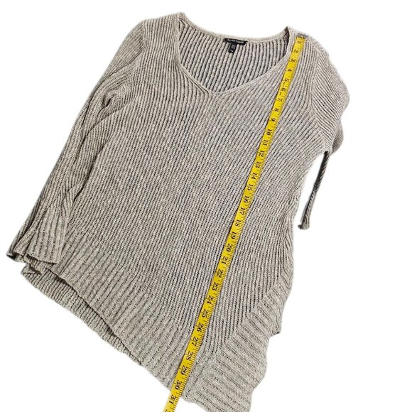 Eileen Fisher Open Knit Aysymmetrical V-Neck Long Sleeve Shirt, Size Large - Picture 7 of 7